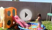 Swimming Pool Ball Pit Play Fun with Slide and Ice Cream